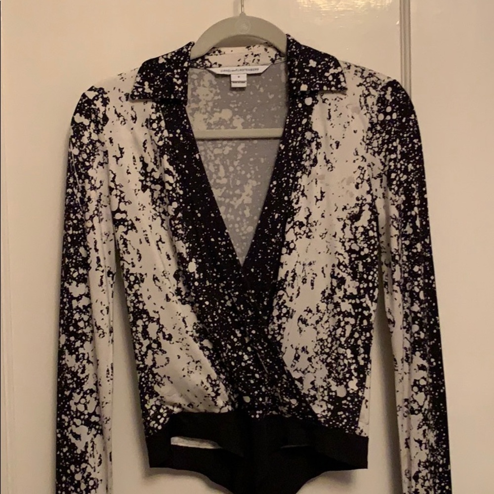 100% silk DVF bodysuit